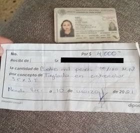 Pagare entregado por un trabajo de Multiservicios Libra