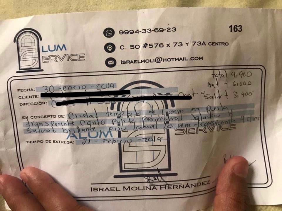 Israel Molina no tiene ética entrega recibos de otros de sus negocios.
