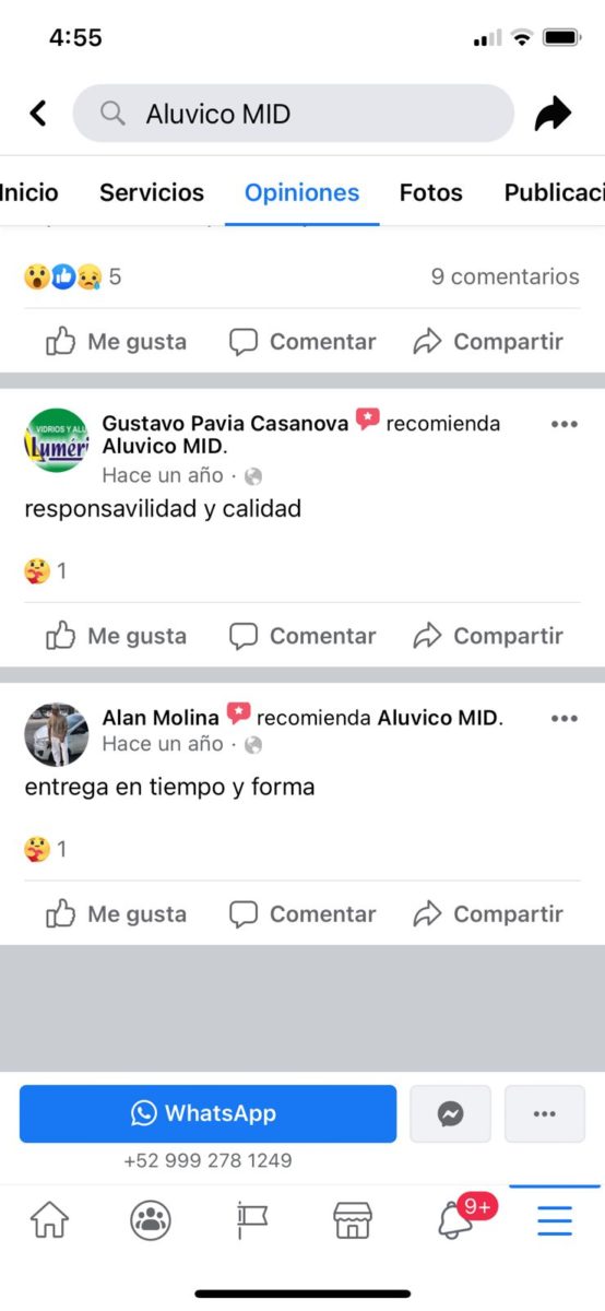 Aluvico MID tiene recomendaciones proporcionadas por al menos dos Caras de la Estafa.