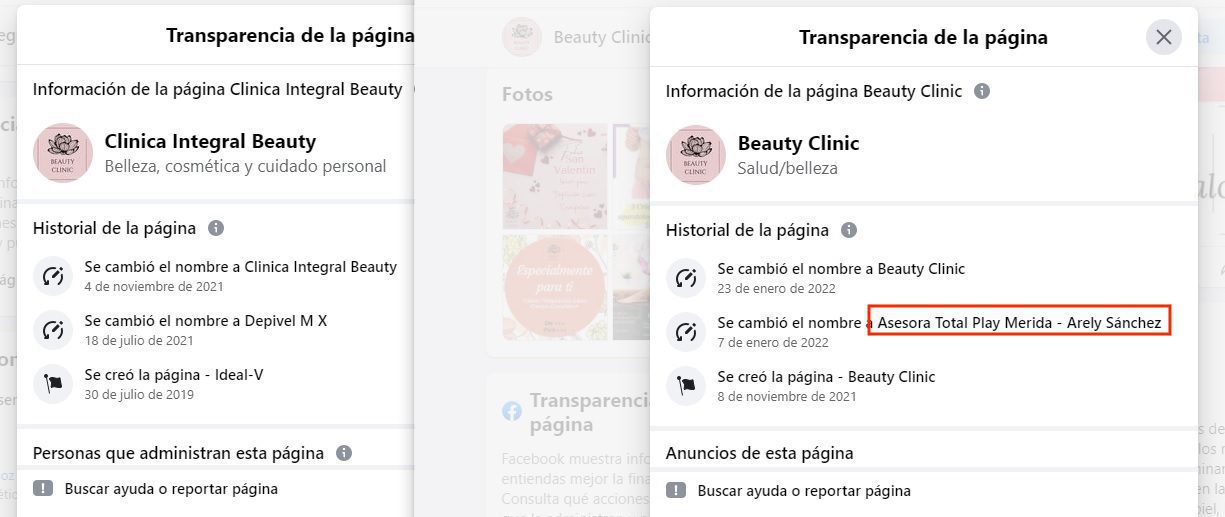 Evidencia de Arely Sánchez esta vinculada a las clínicas de depilación.