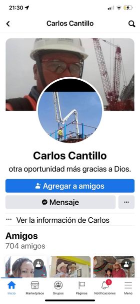 Perfil de Facebook de Carlos Eduardo Cantillo Cabrera